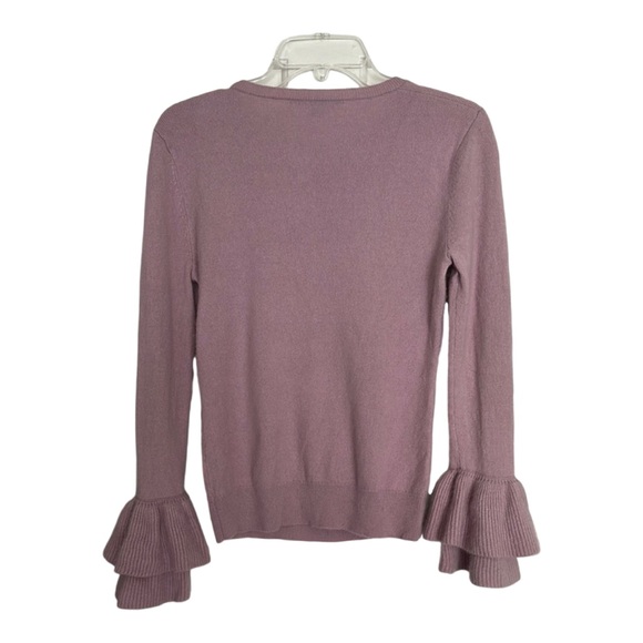 ANTONIO MELANI Sz Medium Pink Cashmere Double Ruffle Slv  Sweater - Picture 3 of 9